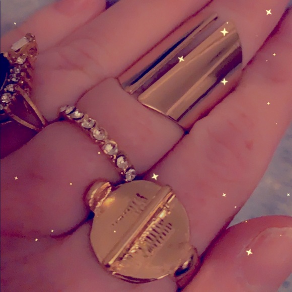 Gorgeous Stackable Knuckle Ring Set Black Jewel & Bling Rings Gold boutique NEW - Picture 15 of 17